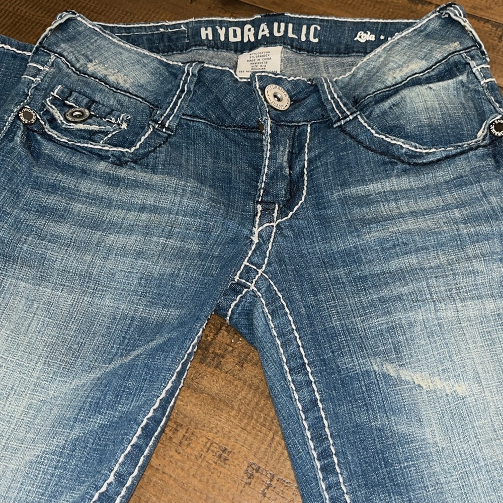 Hydraulic Lola curvy boot flare women Jeans Sz 3/4 - gently worn -38 1/2” full L